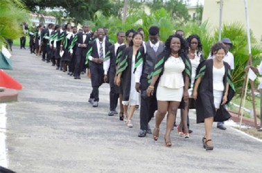 The GSA 50th graduation procession