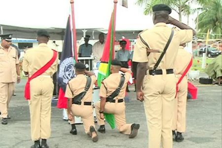 Ranks of the Guyana Police Force during the annual drum head ceremony (GINA photo)