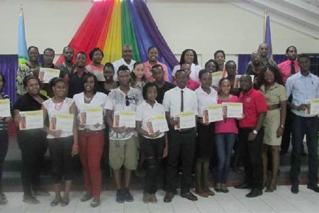 Participants in the recent Creativity for Employment and Business Opportunity (CEBO) programme in St. Vincent and the Grenadines. (Caricom Secretariat photo)
