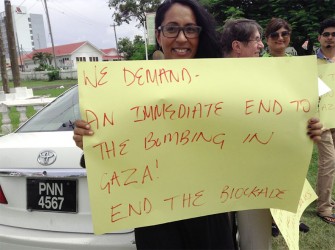 Citizens yesterday in solidarity with those affected by the Gaza killings