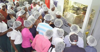 The students on tour of the Soft Drink Production Plant.  (Banks DIH photo) 