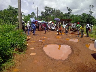 Some residents blocked the airstrip road 