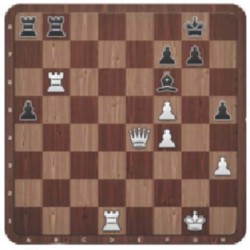 The position at the end of the Board One game between Guyana’s Anthony Drayton 1828 and Nigeria’s International Master Bunmi Olape yesterday at the 41st World Chess championships in Tromso, Norway. Drayton was playing with the white pieces.