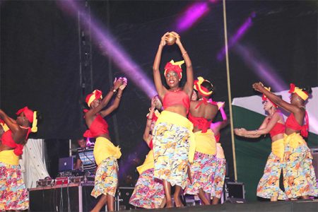 Performers during an African-inspired dance
