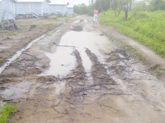 The road leading to ront of the FFTP residential community