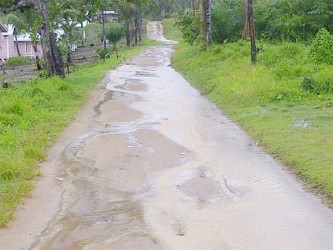 Part of the main road in Whitewater 