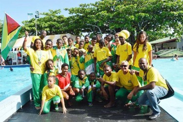 The Guyana National Swimming team at the Goodwill Games 
