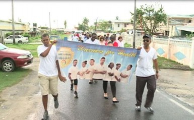 Participants of the walk led by the Health Ministry's  Wellness Warriors (GINA photo)
