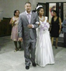 Paul David and his bride Ravina at Saturday night’s reception. 