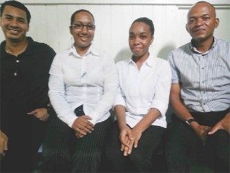 Students-at-Law Glenfield Denison, Carmilita Jamieson, Erica Chappell, and Sherod Duncan (SN file photo) 
