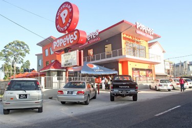 The newest location for Popeye’s Louisiana Kitchen opened yesterday on Camp Street, Georgetown
