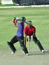 Robin Bacchus picked up two wickets and scored 25 for Demerara. (Orlando Charles photo)  