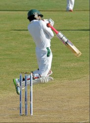 Mushfiqur Rahim got himself in trouble during day 4 of the 2nd Test between the West Indies and  Bangladesh at the Beausejour Cricket Ground, Gros Islet, St. Lucia yesterday. WICB Media Photo/Randy Brooks