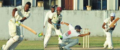 Shimron Hetmyer and Chanderpaul Hemraj battled to survive late on the first day.