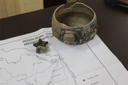 The Akawaio pot, estimated to be over 2,000 years old (Culture Ministry photo) 