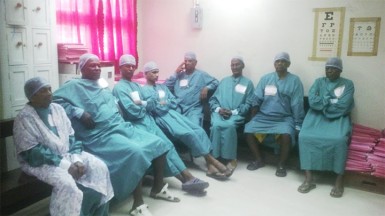 Patients of the GPH Eye Clinic awaiting their turn for surgeries yesterday. 