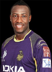 West Indies all-rounder Andre Russell … smashed a whirlwind 36 for KKR but then produced four expensive overs. (file photo)  