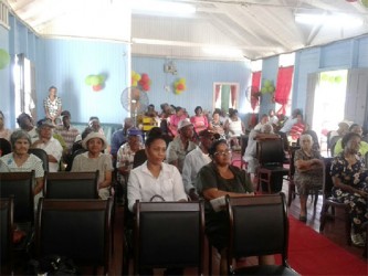 A section of the audience at the church service held at the Palms Geriatric Institution yesterday. 