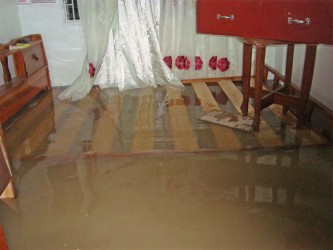 A submerged bed frame