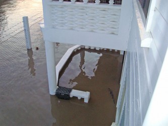 The deeply flooded home of Elizabeth Ramjohn on Wednesday