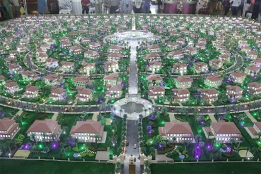 A model of the New Life Community which was featured at this year’s GuyExpo fair trade. The new community will hold approximately 386 homes on 100 acres of land. 