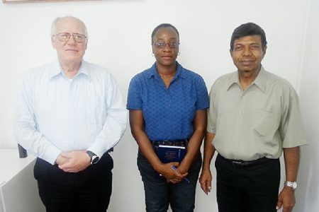 From left: Dr Edgar F Paski, Scientific Services Manager Donna Canterbury and GWI CEO Shaik Baksh