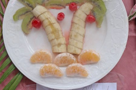 Fruit Island: Third Form students created this fruit island using tangerine, kiwi, maraschino cherries, banana and carambola (star fruit)
