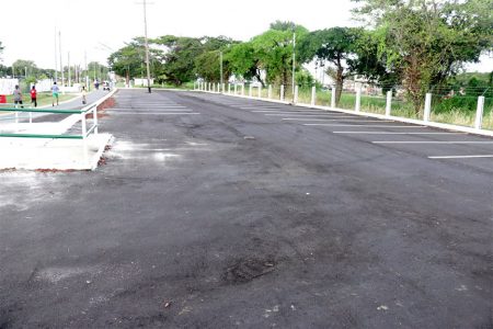 A complete view of the new parking lot at the Thomas Road entrance of the National Park (Photo by Arian Browne)