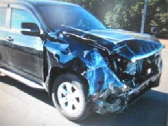 My crashed 2010 Prado when purchased and before repairs were carried out  