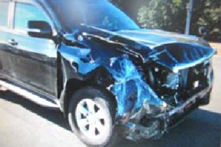 My crashed 2010 Prado when purchased and before repairs were carried out
