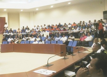A section of the audience in attendance at the National Toshaos Council opening ceremony at the International Conference Centre on Wednesday. 