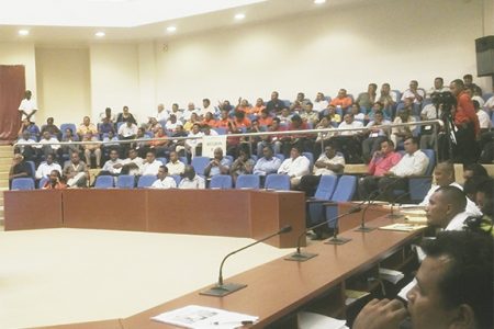 A section of the audience in attendance at the National Toshaos Council opening ceremony at the International Conference Centre on Wednesday.