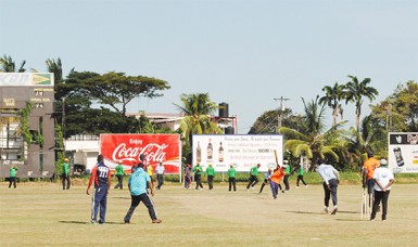 Action on yesterday’s first day of the Guyana Cup 4.