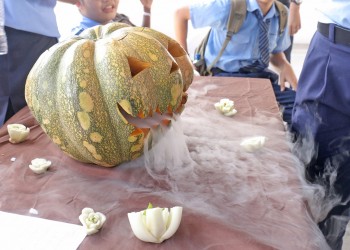 Eerie pumpkin by third form students