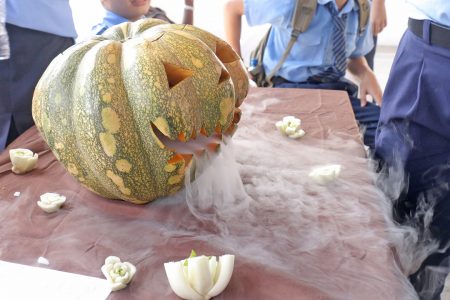 Eerie pumpkin by third form students