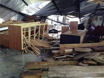 The unfinished furniture at the factory 