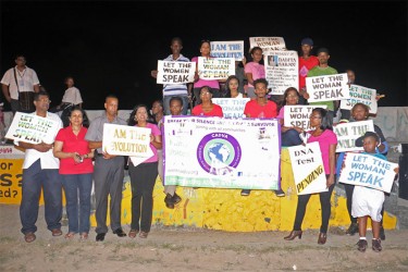 A section of the participants in the vigil held at the seawall for Babita Sarjou.