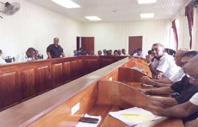 Members of the Anna Regina Town Council at the meeting (Ministry of Local Government photo)
