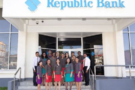 New uniforms:  Republic Bank (Guyana) Limited staff yesterday showed off new uniforms.
