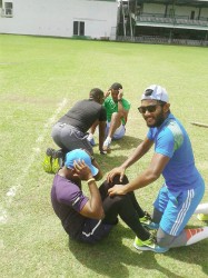 Leon Johnson, Veerasammy Permaul, Devendra Bishoo and Raymon Reifer produced top results on Monday during their physical assessment at the GCC ground