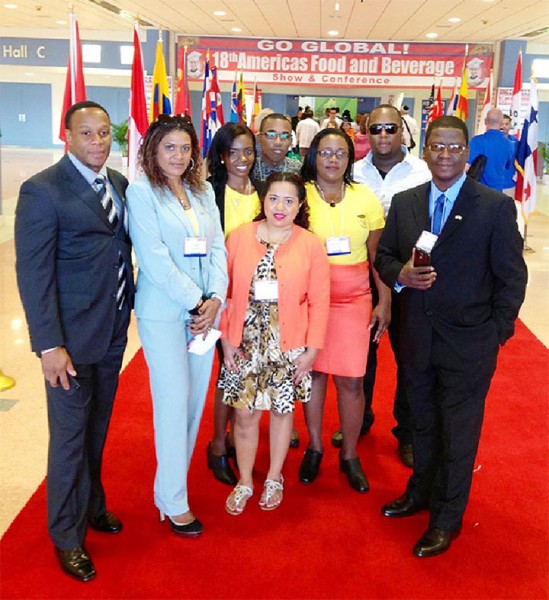 Simona Broomes (third from right), Amanda Peters, Tyla David, Gia Wong, Eion Williams, Bradley Schwartz, Druce Smith and Lawrence Jordan during the conference.