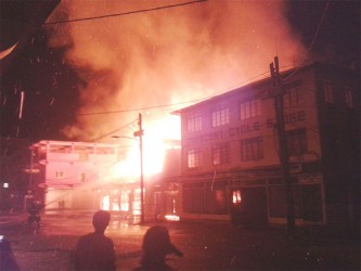 The burning building from another angle. 