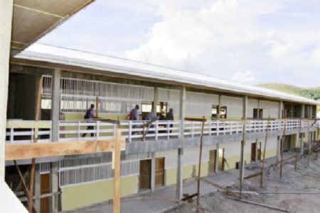 A section of the Kato Secondary School which is under construction in Region Eight  (GINA photo)