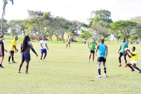 The national rugby team in practice recently.