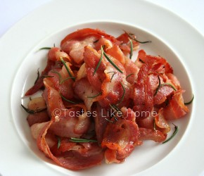 Pan-fried bacon with Rosemary (Photo by Cynthia Nelson)