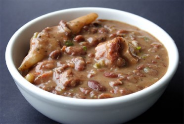 Stew-peas with pig tails and dumplings (Photo by Cynthia Nelson)
