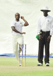 Windwards left-arm seamer Kenroy Peters picked  up five  wickets yesterday. (Orlando Charles photo)  