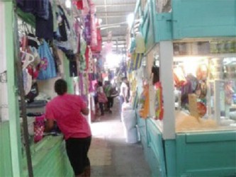 A section of the Bourda Market opened for business yesterday.  