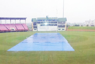 Rain washed out play in day two of the Guyana/Barbados clash yesterday. (Photo by Clifton Ross)  