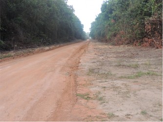 The Ministry of Public Works says that the resurfacing of sections of the Linden to Lethem road is to be completed shortly. This is what a resurfaced section of the road looks like. (Ministry of Public Works photo)